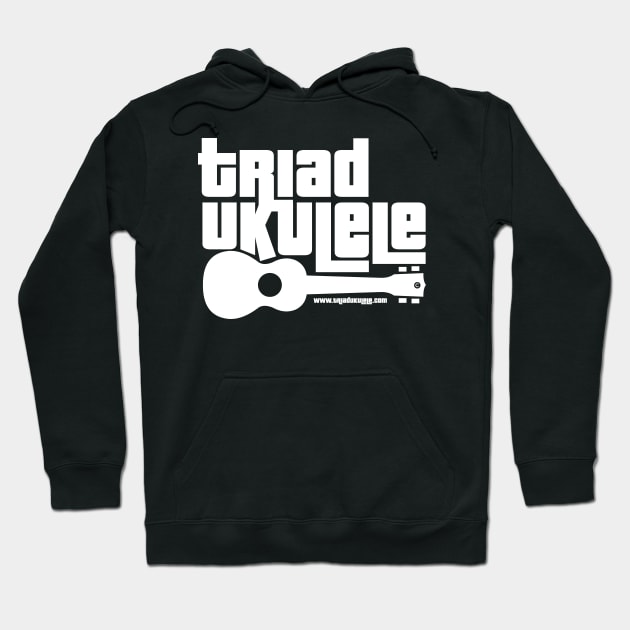 Triad Ukulele Logo White Hoodie by Sara Howard